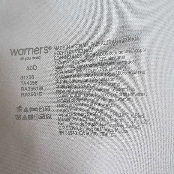 NWT Warner's No Side Effects Polka Dot Bra, size 40D - Picture 13 of 13